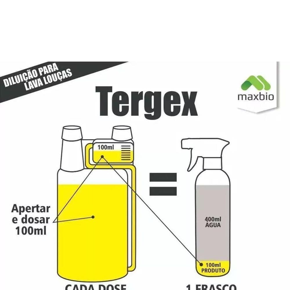 Kit Tergex Eco Detergente Com Pulverizador 1L Maxbio