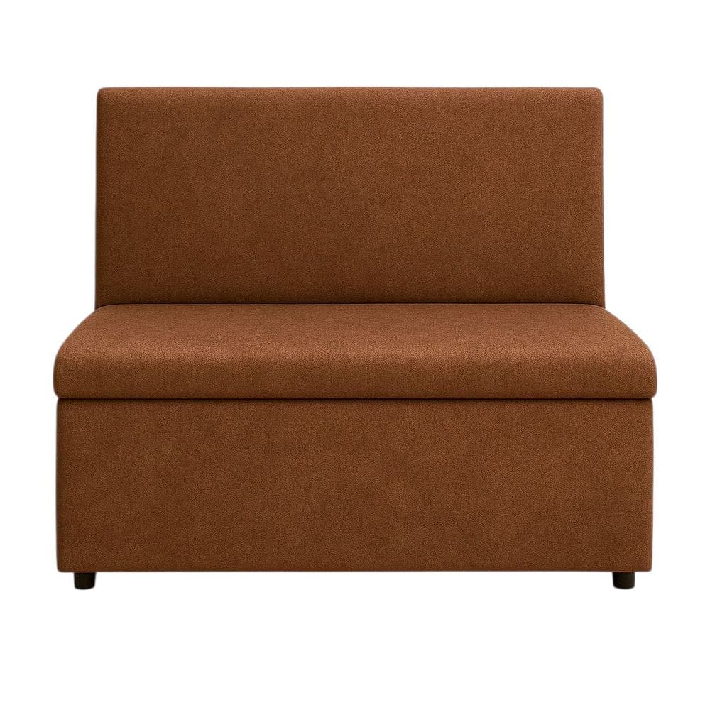 Canto Alemão 90x45 Encosto Liso Moderno Clean Suede ou Courino para Local Pequeno