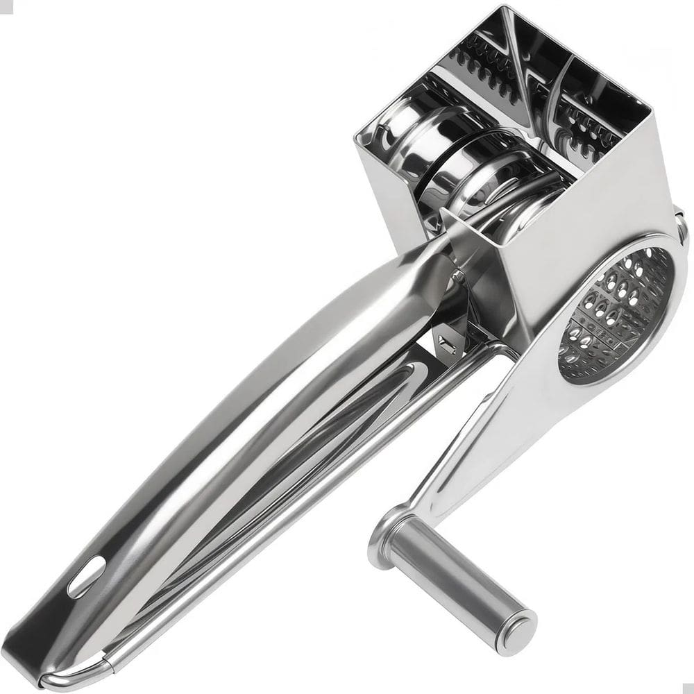 Ralador Queijo Giratório Inox Manual Manivela Profissional