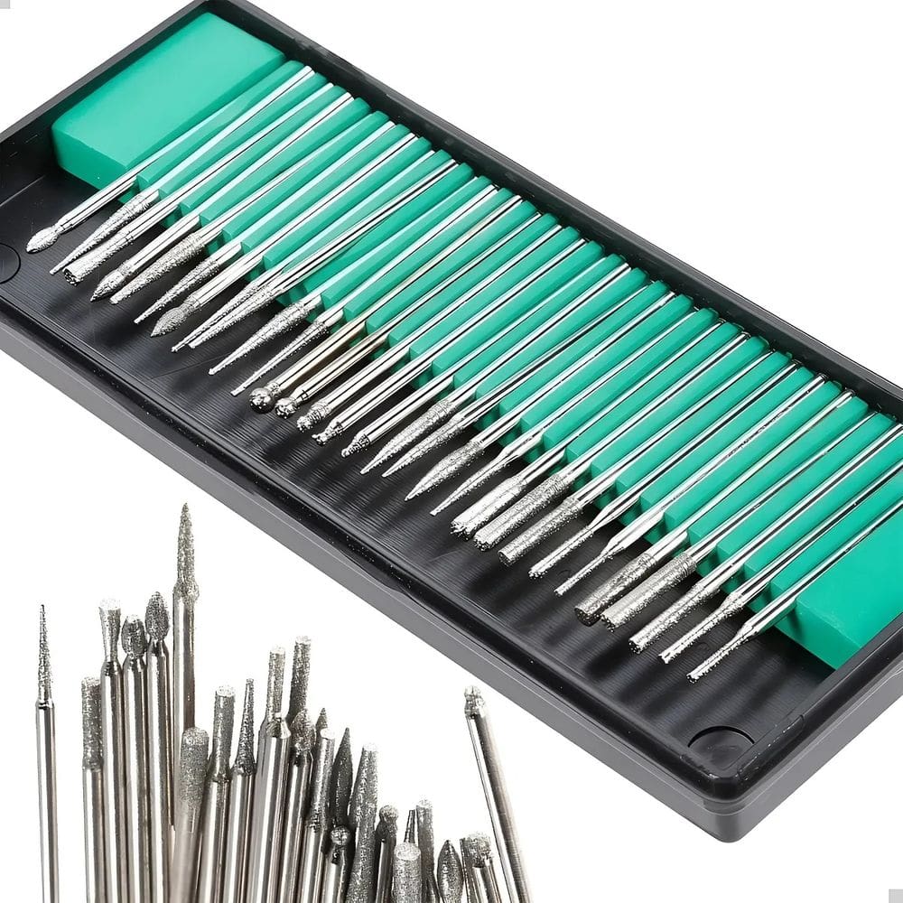 Kit 30 Fresas Ponta Diamantada Lima Rotativa Micro Retifica