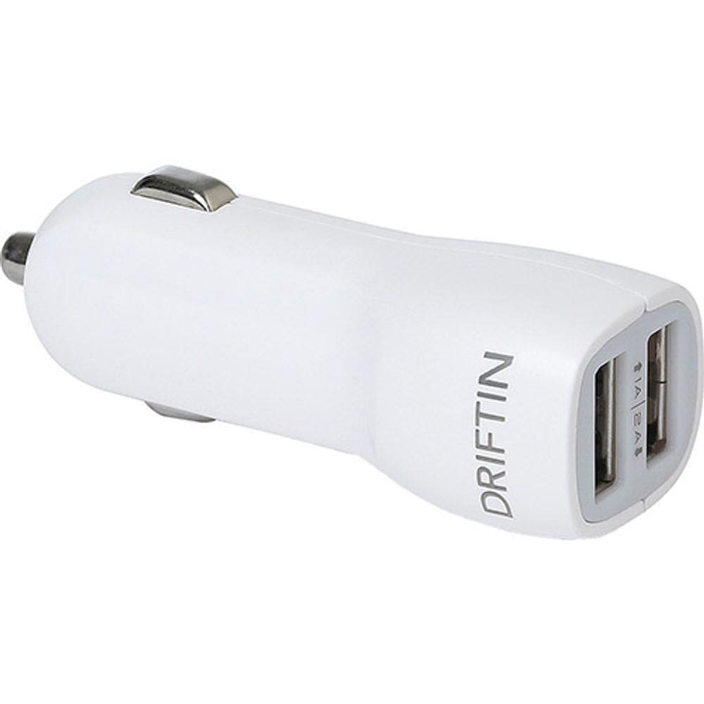 Carregador Veicular Universal Com 2 Usb - Branco