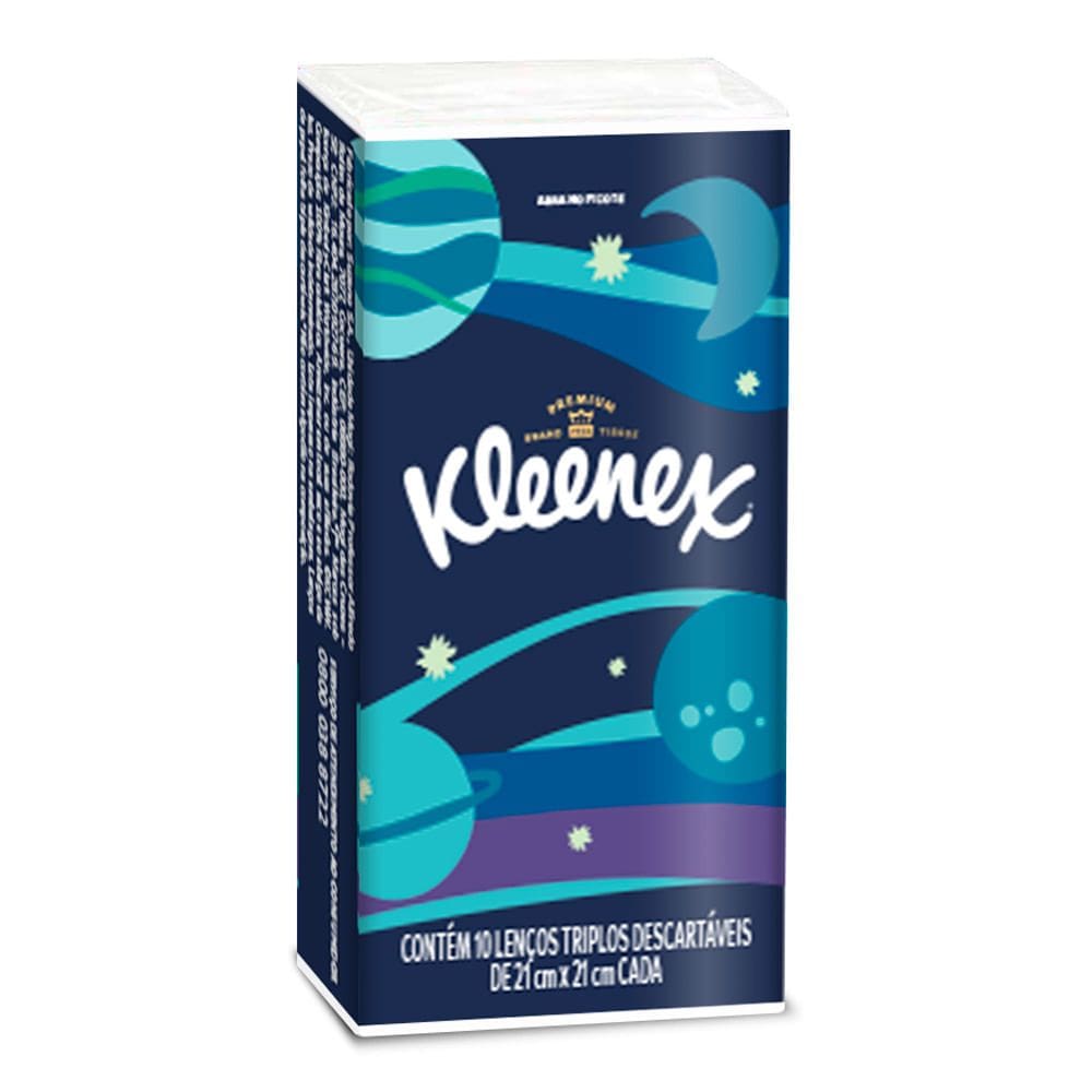 Lenço de Papel de Bolso Kleenex Premium Embalagem 1 Unidade com 10 Lenços
