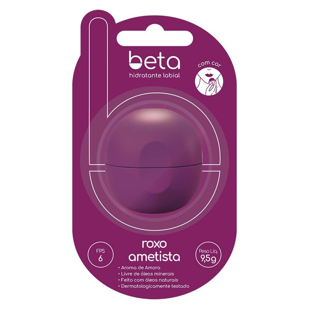 Hidratante Labial Beta FPS6 Cor Roxo Ametista 9,5g