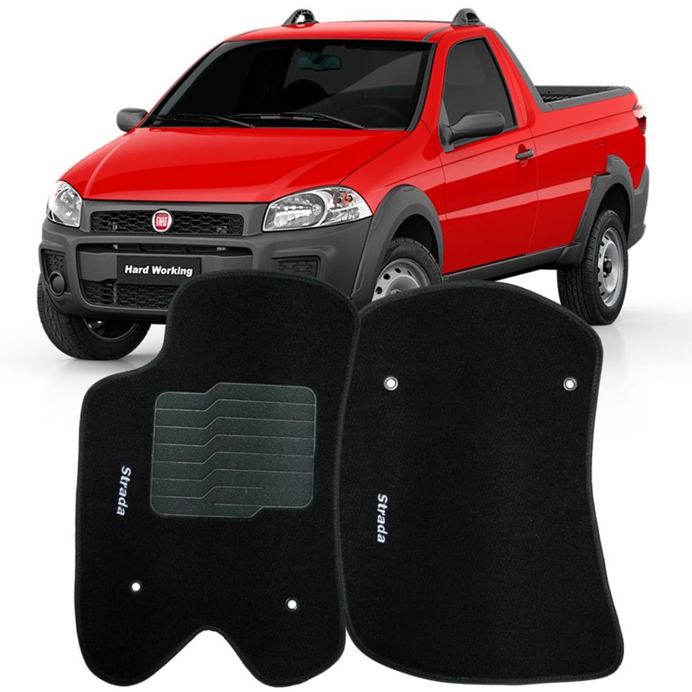 Tapete Carpete Strada Cabine Simples 2013 à 2019 Preto Logo Bordado Jogo Personalizado Automotivo