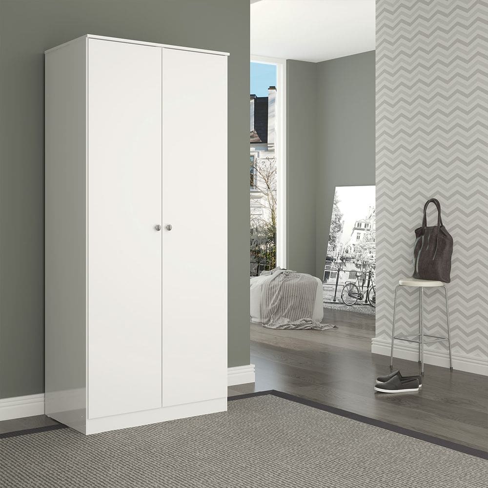 Guarda-Roupa Solteiro com 2 Portas 75x175cm London Branco 6502