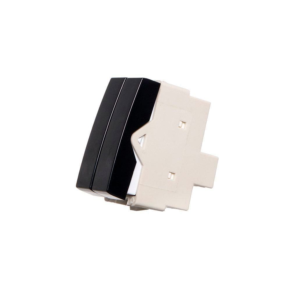 Módulo Interruptor Duplo Paralel. MarGirius Sleek 10A Preto Ebony