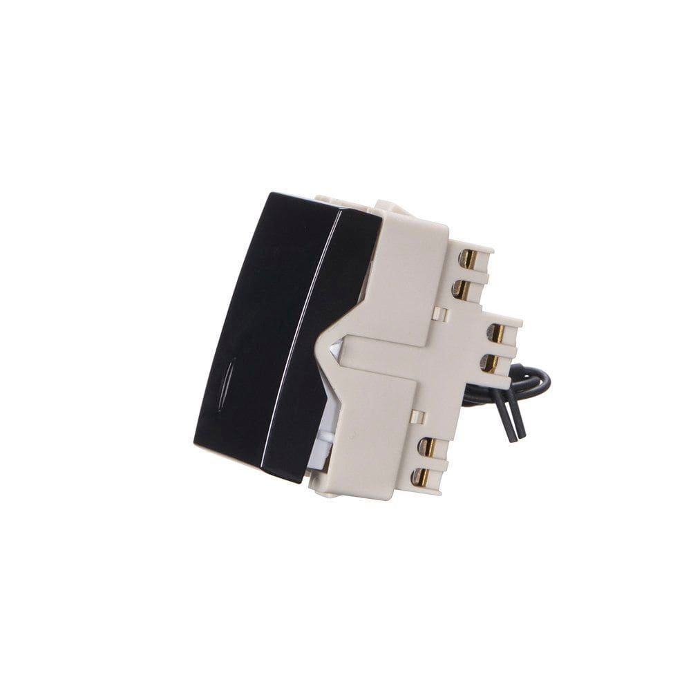 Módulo Interruptor Paralel. com Luz MarGirius Sleek 10A Preto Ebony
