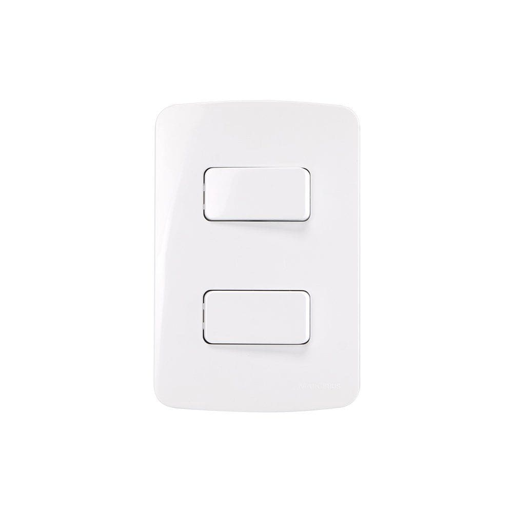 Interruptor Paralel. Duplo MarGirius B3 10A com Placa 4x2 Branco