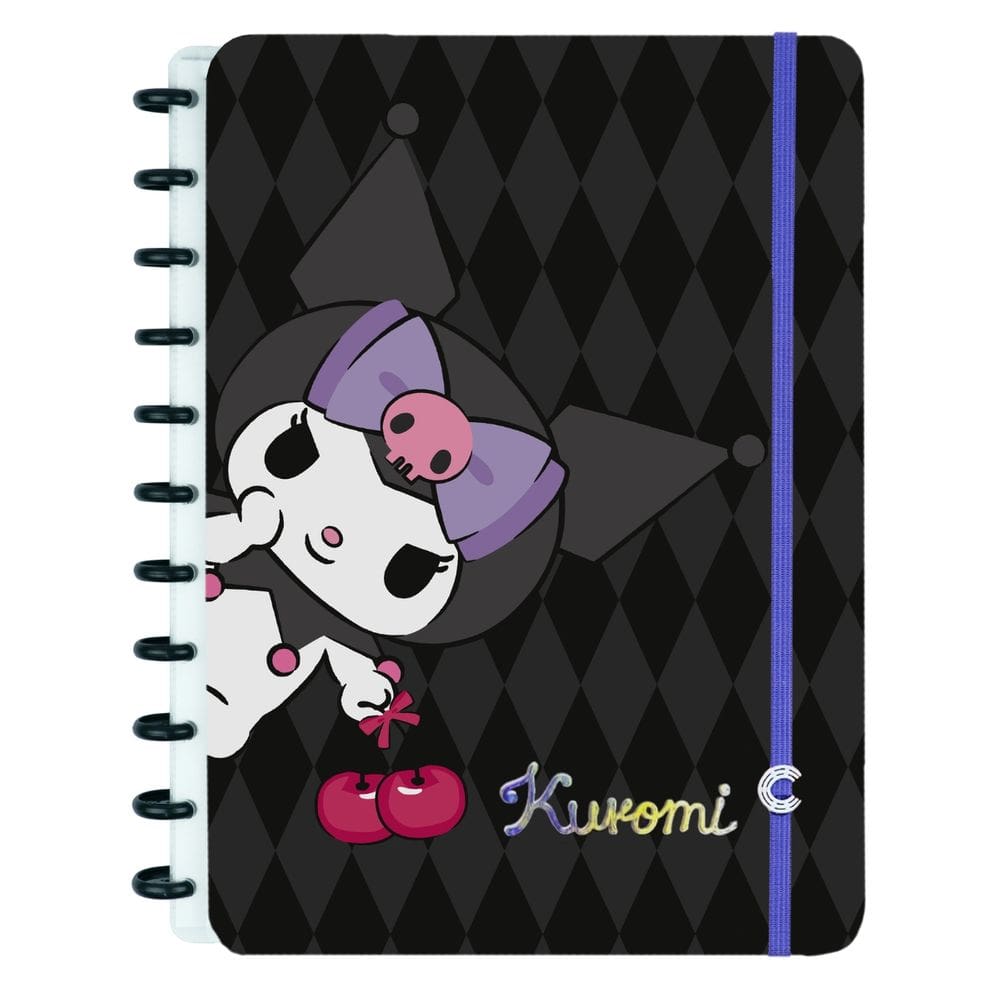 Caderno Inteligente Kuromi Tamanho Grande Oficial Sanrio Capa Dura 11 Discos Removíveis Folha Personalizada