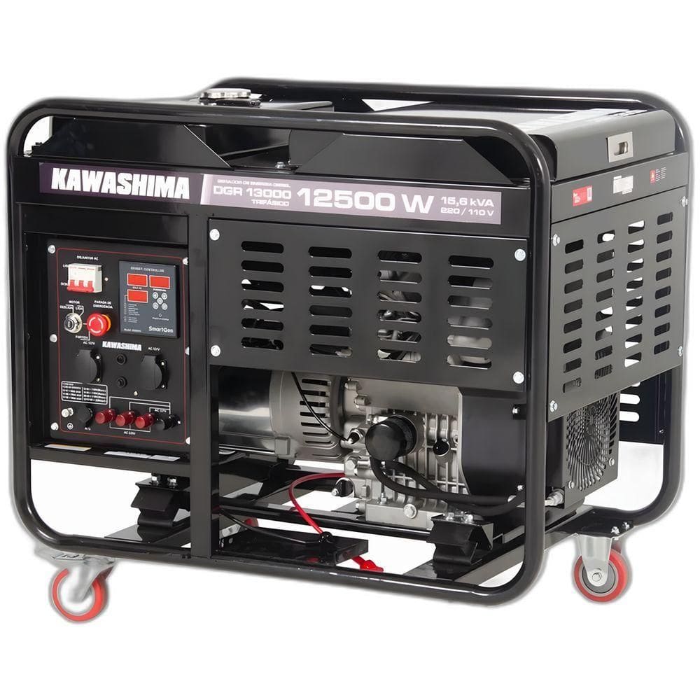 Gerador à Diesel Dgr-13000 Trifasico 220v 12,5kw Kawashima