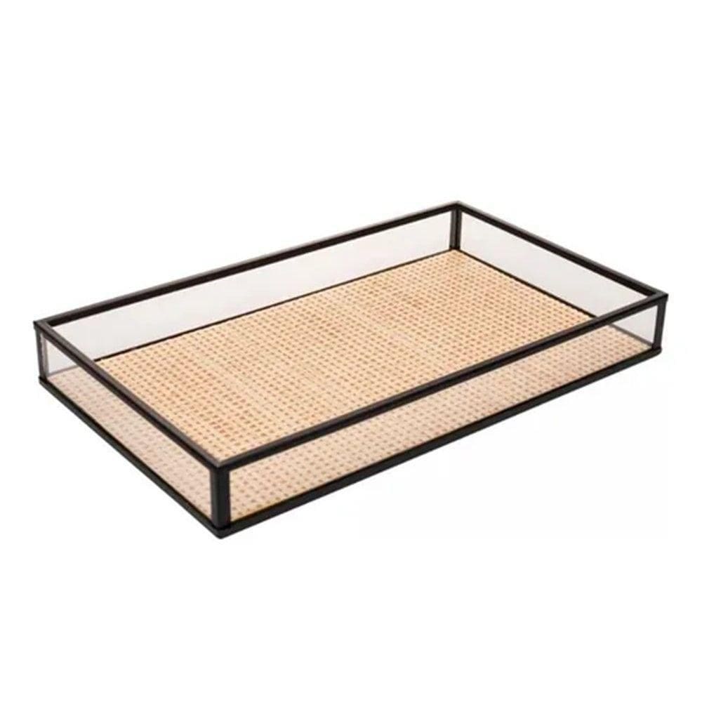 Bandeja Decorativa Preto Metal Toscana 25x15x3cm Wolff