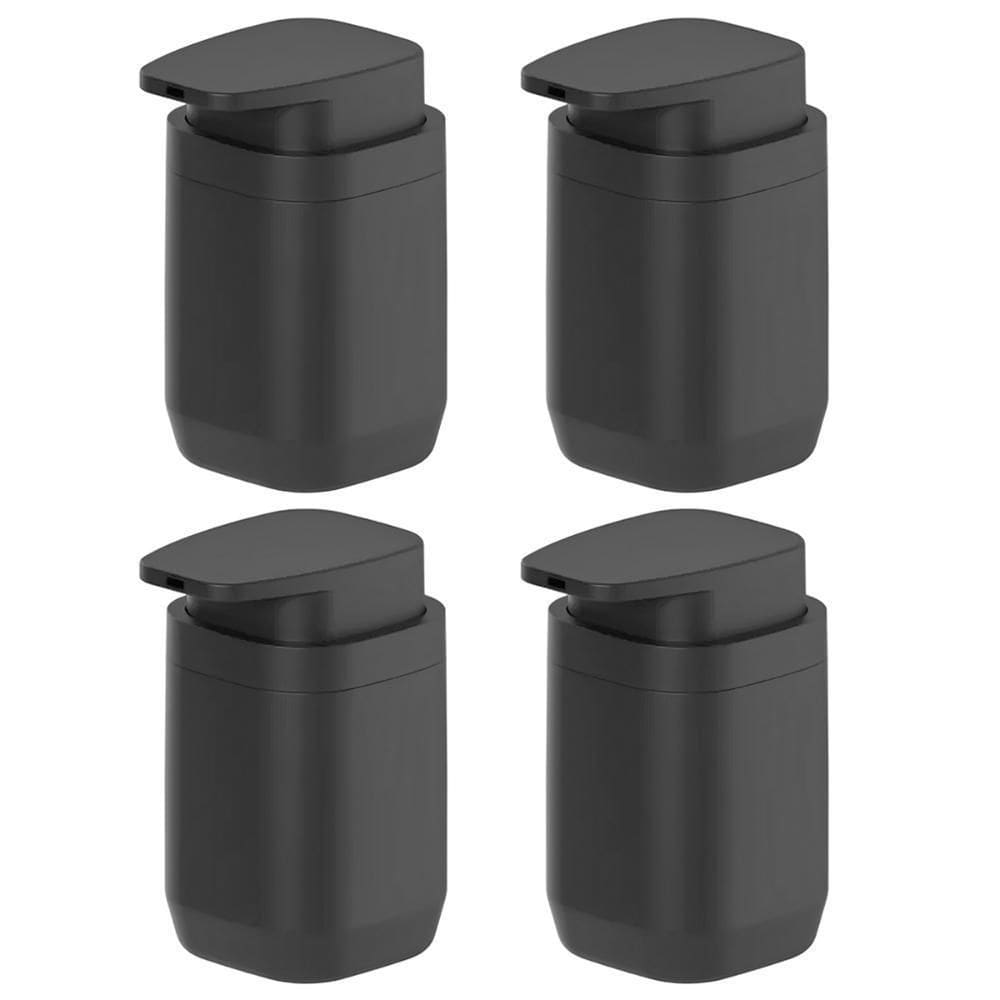 4X Dispenser Saboneteira Sabonete Liquido Ou Aura Preto