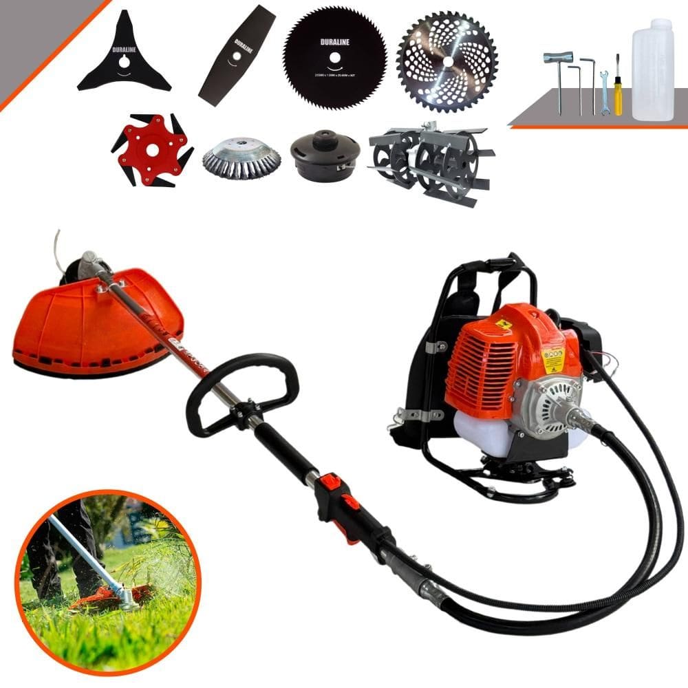 Cortador de Grama Costal Terra GRC430 43cc 2T Com Carretel + Facas 2 Pontas, 3 Pontas, 6 Pontas, 40 Dentes Vídea, 80 Dentes, Trimmer, Escova e Enxada