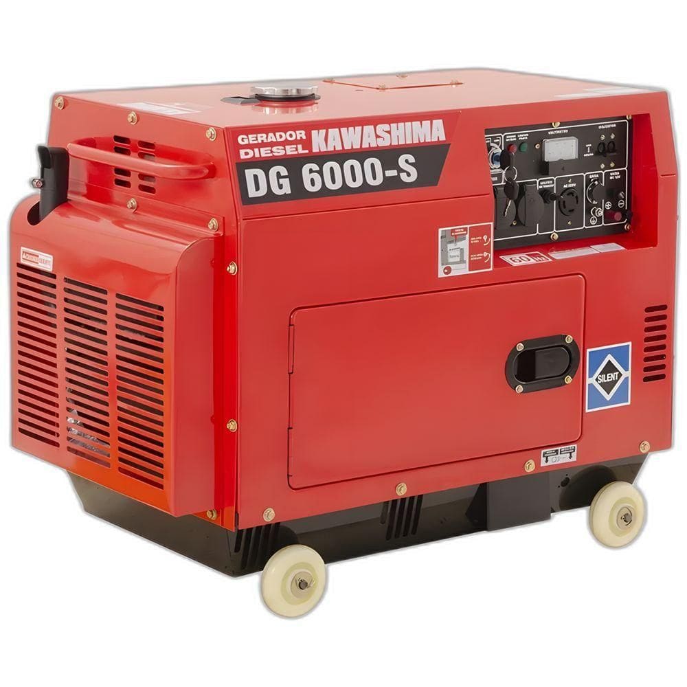 Gerador à Diesel Dg6000es 120/240v Biv 4600w Kawashima
