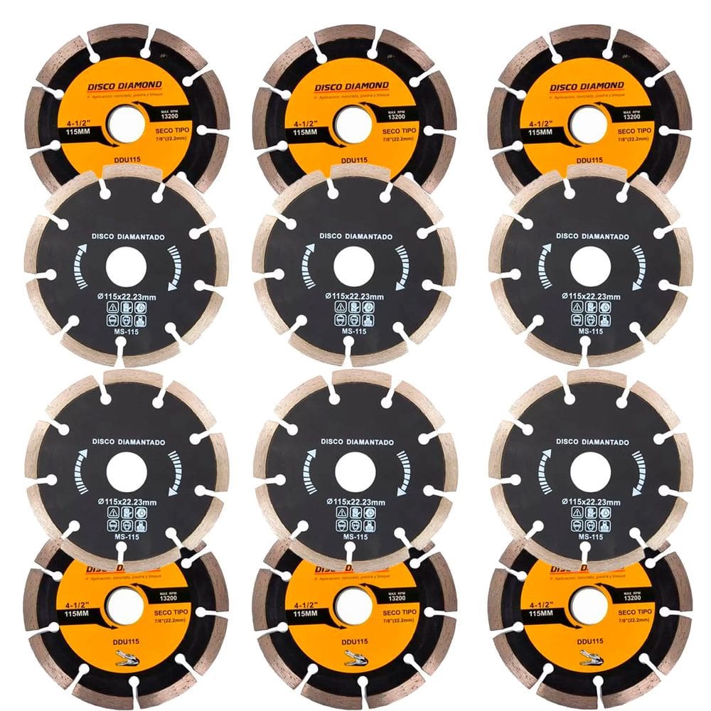 Kit 12 Disco Serra Circular Lâmina 115mm Mármore Concreto