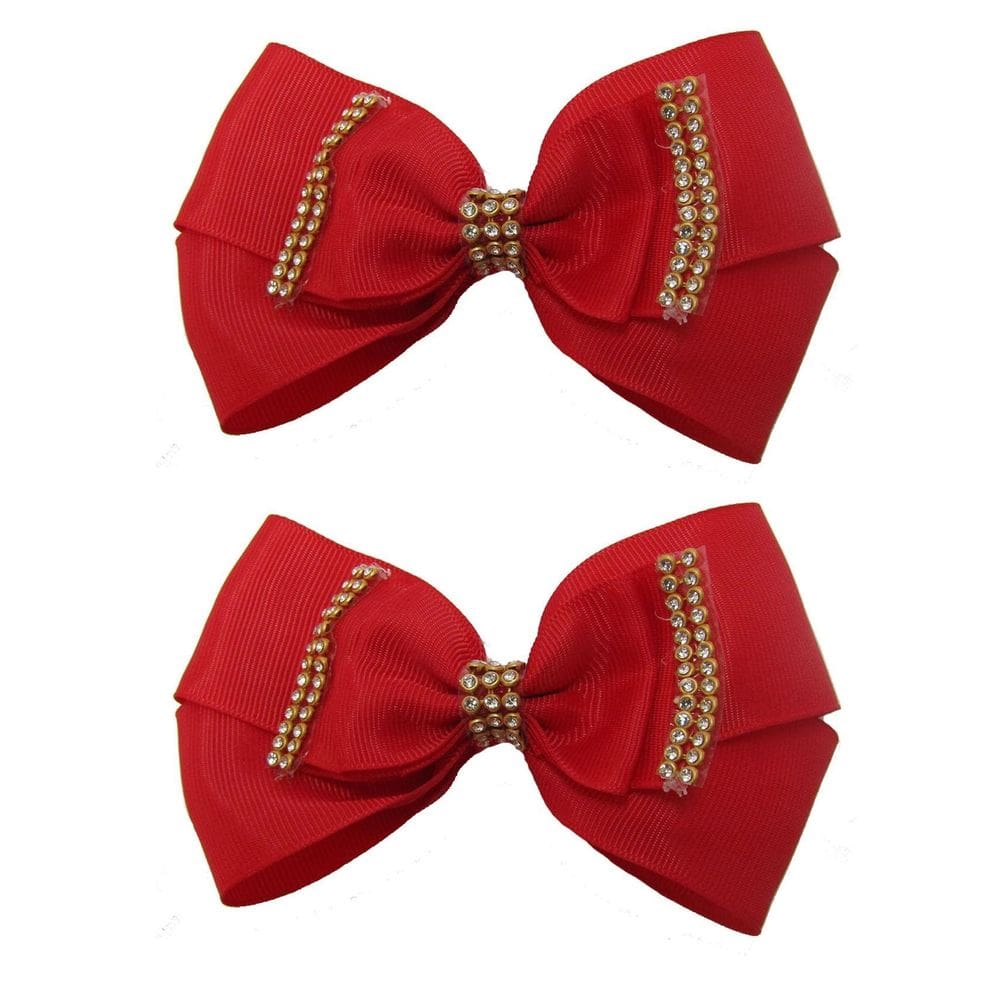 Laço Vermelho De Cabelo Adulto Elegante Luxo 2 Unidades-No