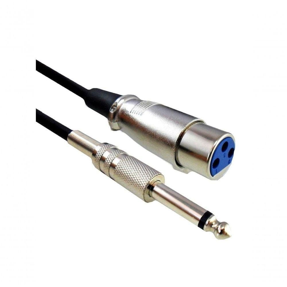 Cabo Microfone 5m Níquel P10 Mn+cannon Fêmea