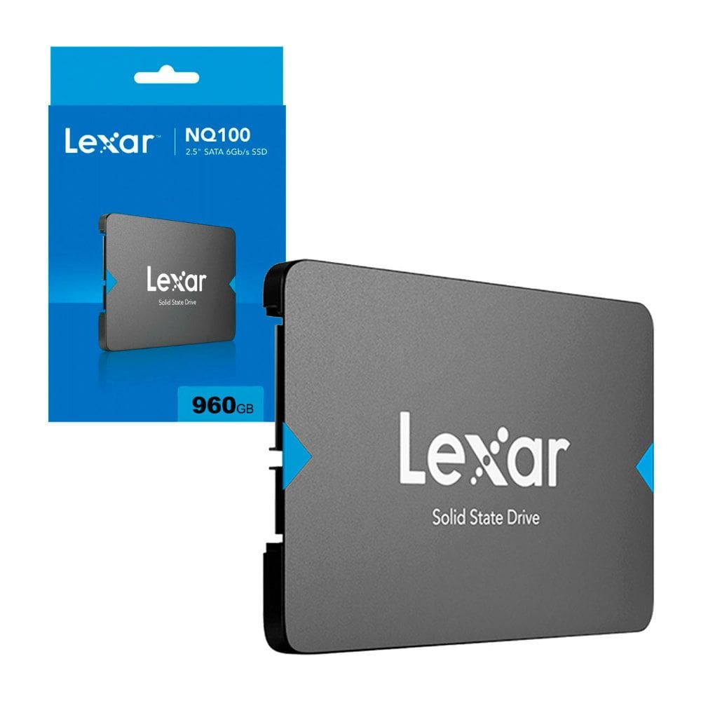 SSD Lexar NQ100 SATA III 960GB 2,5” 6Gb/s Leitura de Até 550Mb/s Gravação de Até 500Mb/s