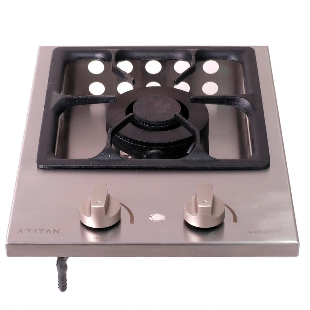 Fogão de Embutir a Gás Natural Titan Range Top Profissional 1 Boca Grelha 30x30cm