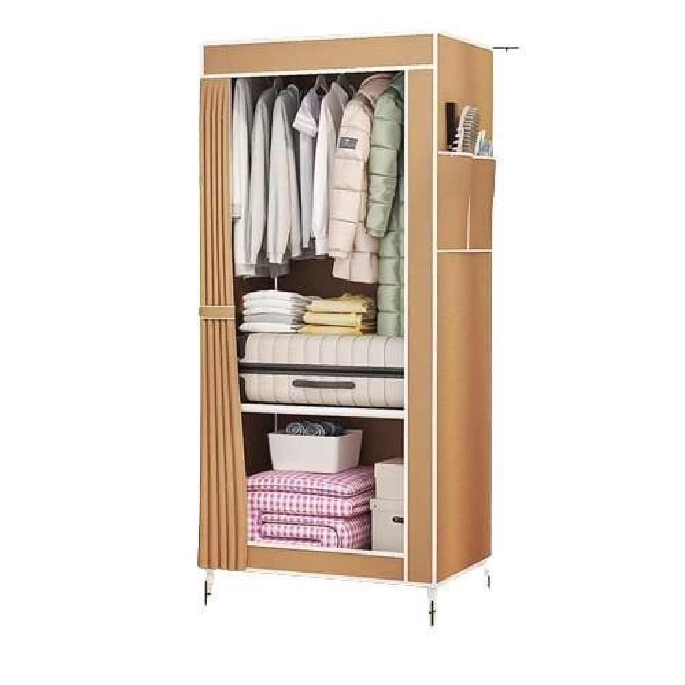 Guarda Roupa Cabideiro Organizador Multiuso Com Prateleira Estante Quarto Closet Loja Marrom