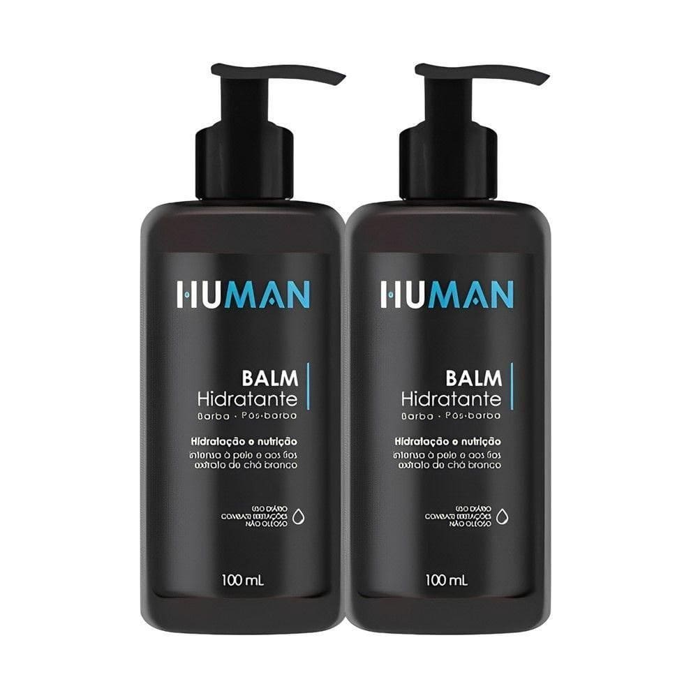 Kit 2 Creme Balm Para Barba Hidratante Facial Pós-barba Nutrição Human 100ml