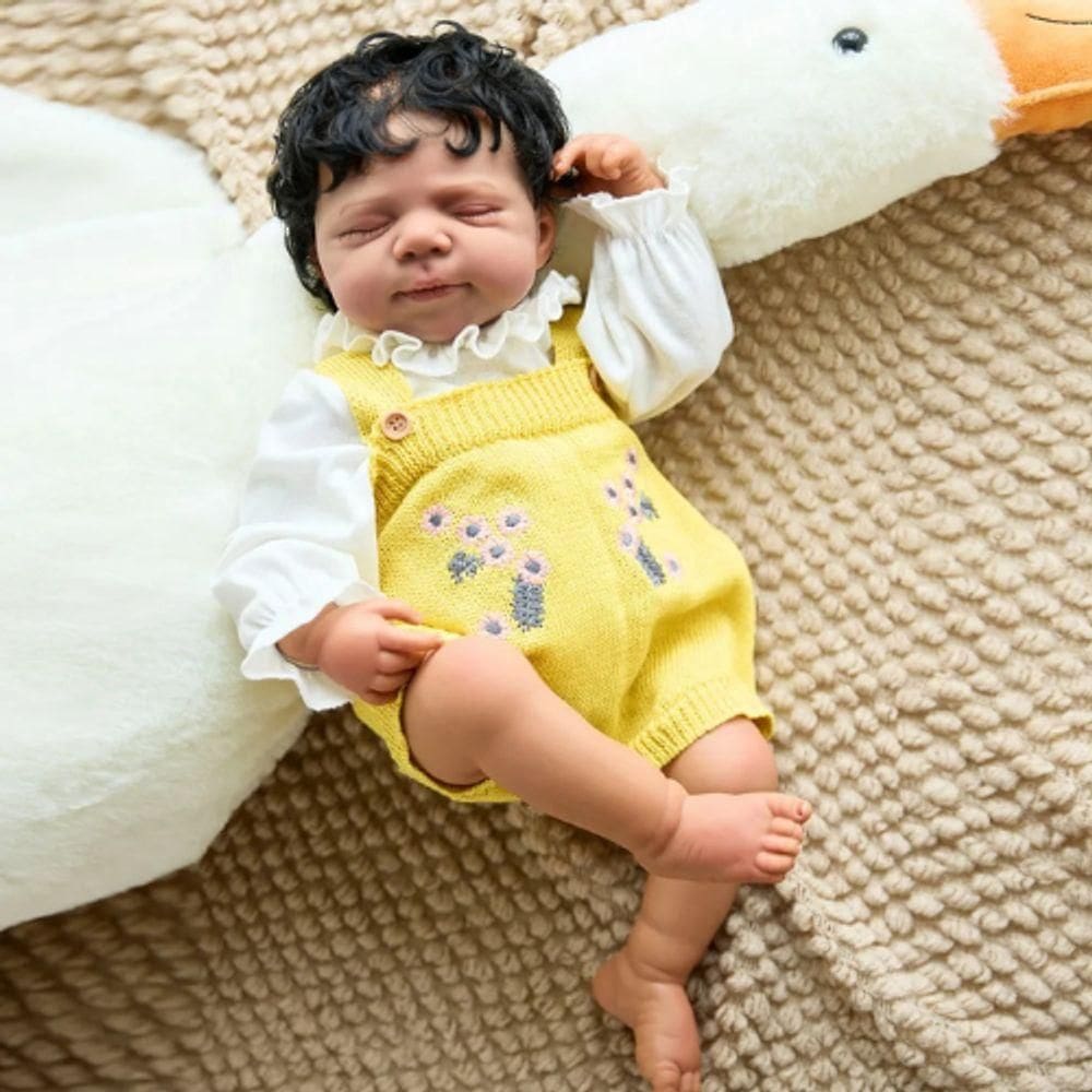 Bebe Reborn Menina, Recém Nascida, Dormindo , Cabelo Fio A Fio Implantado Realista.