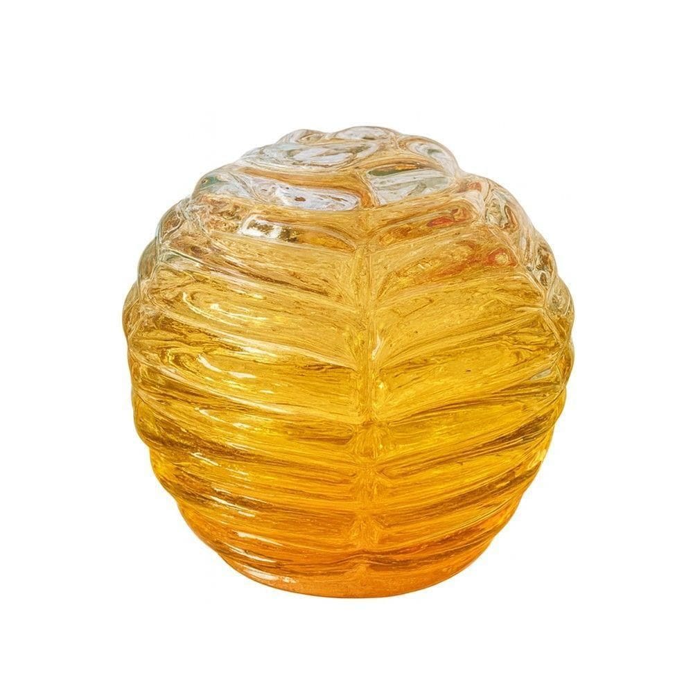 Escultura De Vidro Murano Esfera âmbar Torcello Mek 11,5×11,5cm