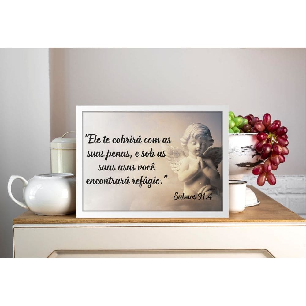 Salmo 91:4 - 70 x 50 Caixa (vinil)