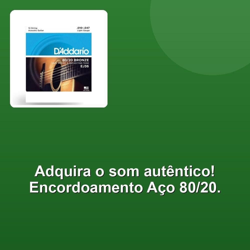 Encordoamento Violão Aço 12 Cordas .010-.047 Addario Pct -20