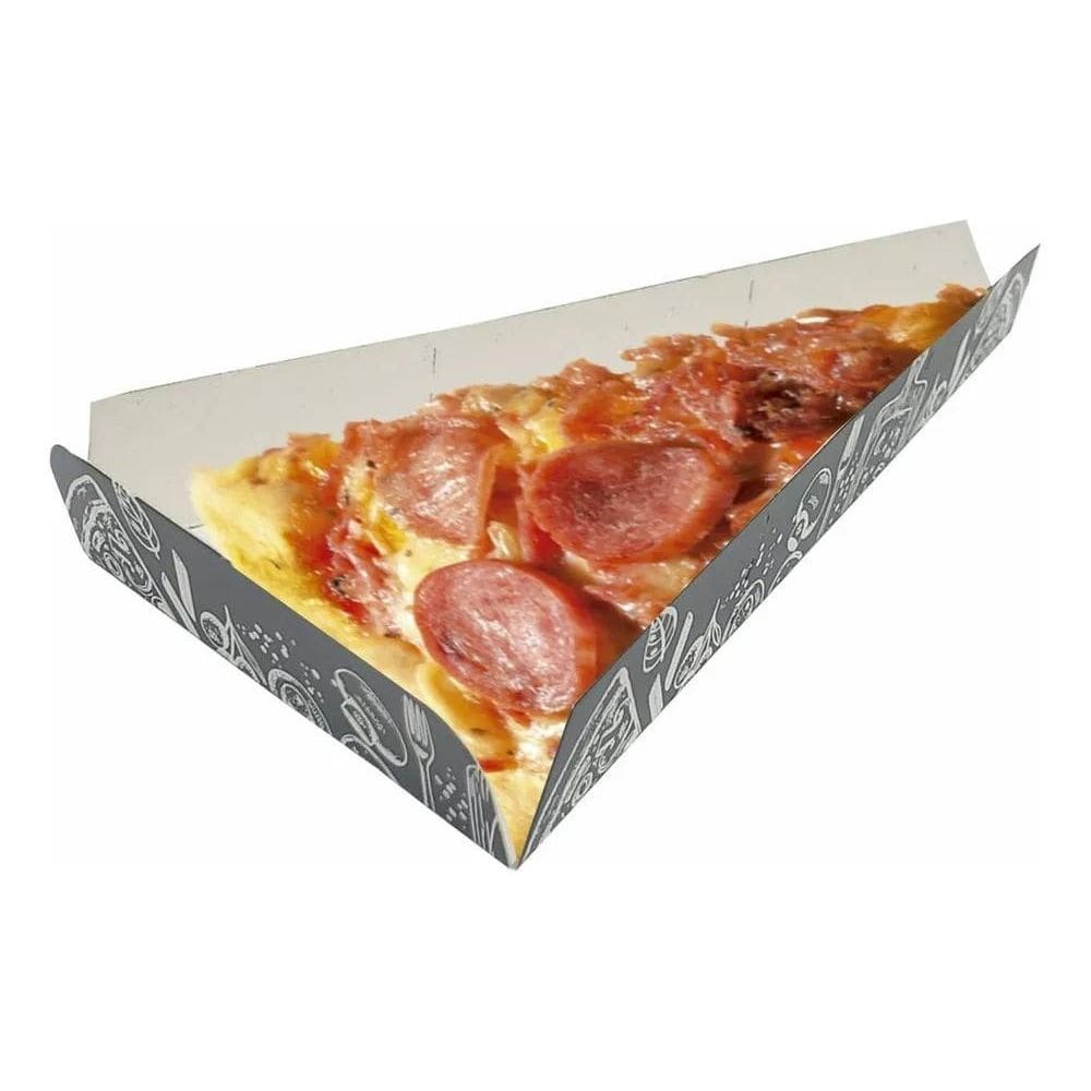 2X 100 Embalagem Pega Pizza Pedaço Triangulo Buffet Preto Re