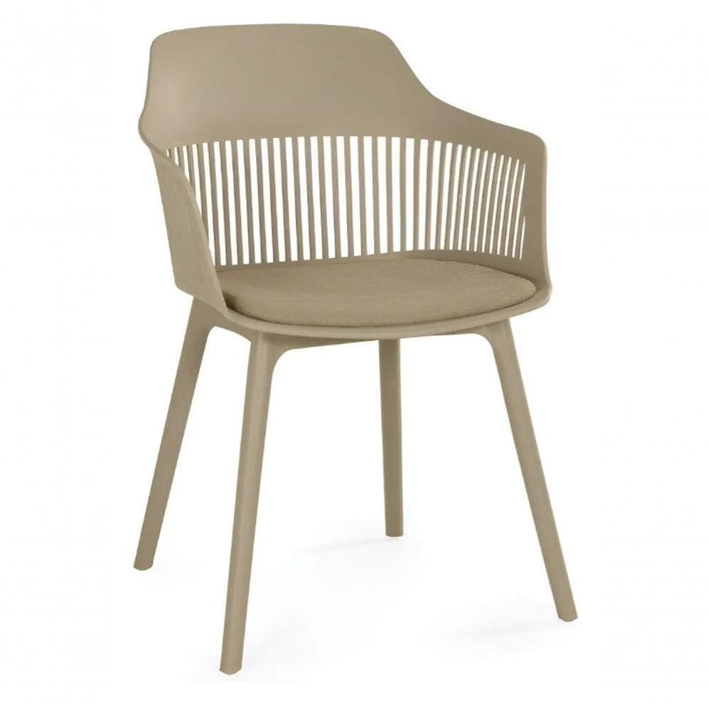 Cadeira De Jantar Montreal Marcela Design Moderno Liso Nude