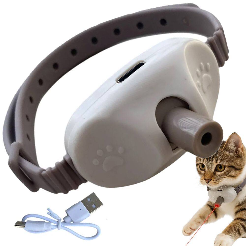 Coleira Laser Interativo Pet Gato Animais Estimaçao Brinquedo Divertido Caça Usb Portatil