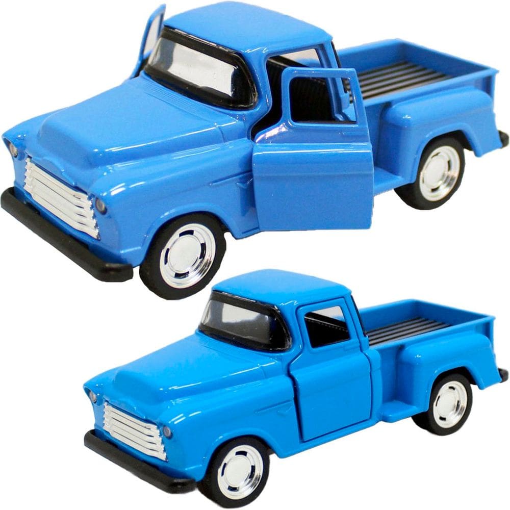 Carro Caminhonete Miniatura Azul Metal Colecionável Fricção