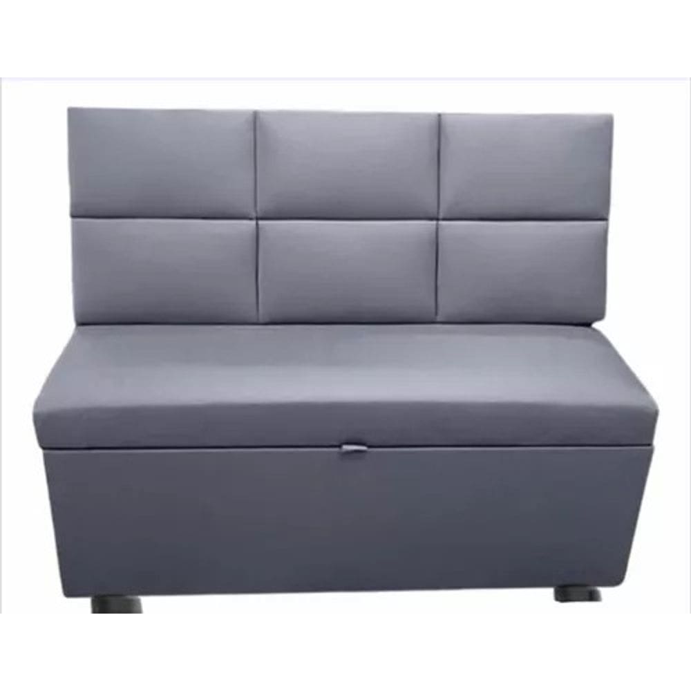 Canto Alemão 120x45 Quadriculado Quadrado Corino ou Suede Sala pequena