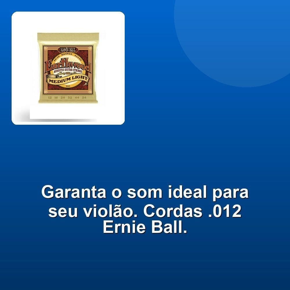 Encordoamento Violão Aço .012 Médio Leve Ernie Ball