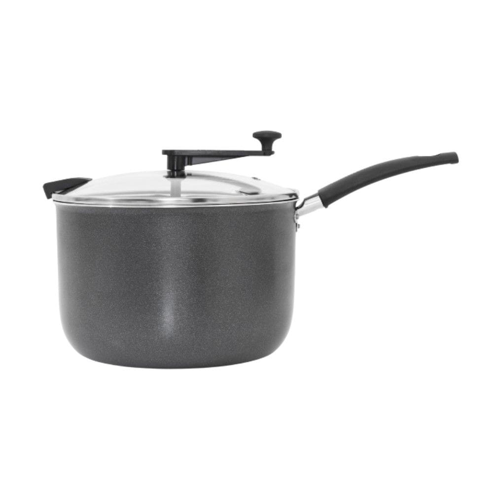 Pipoqueira Versátil Grafite 22 cm 5,3 L em Alumínio com Tampa de Vidro Multiflon