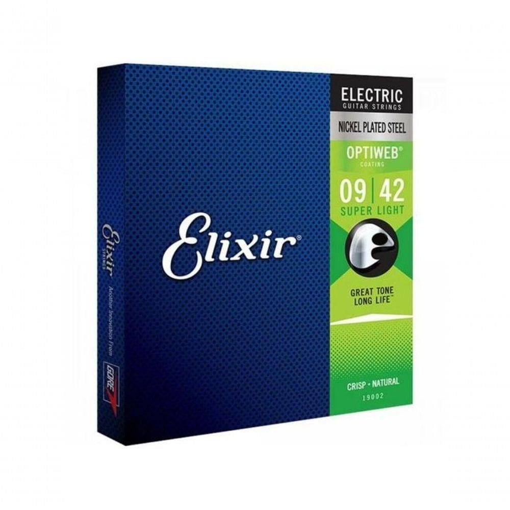 Encordoamento Guitarra .009 Super Light Optiweb Elixir