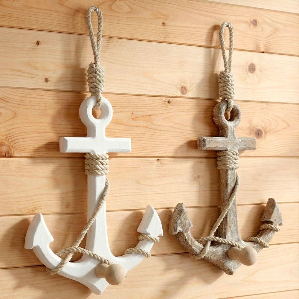 Âncoras Marítima Náutica Casa De Praia Mar 18x15cm Kit 2pçs