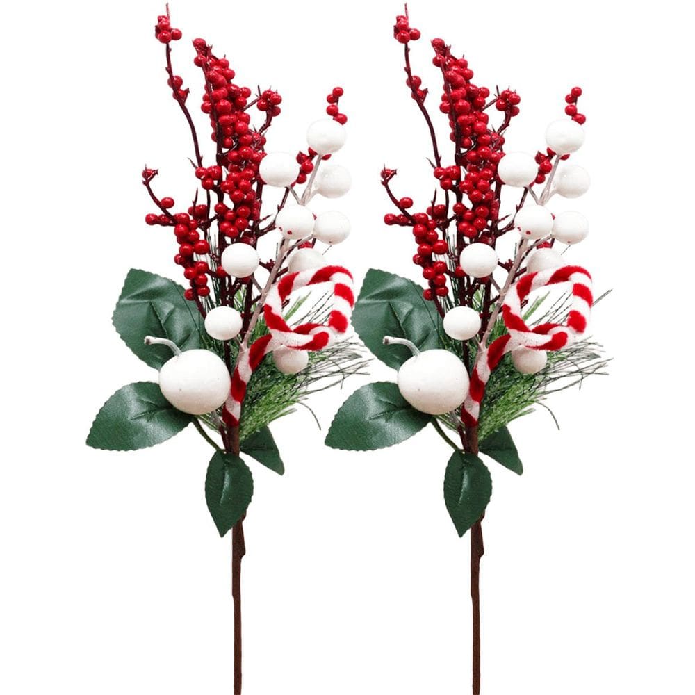 Kit 10 Arranjos Artificiais Pick Berry Enfeite Natalino 40cm