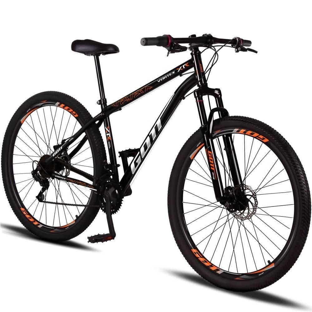Bicicleta Aro 29 Aço Carbono Gott Vortex Rx 21v Com Suspensão E Freio A Disco Preto-laranja