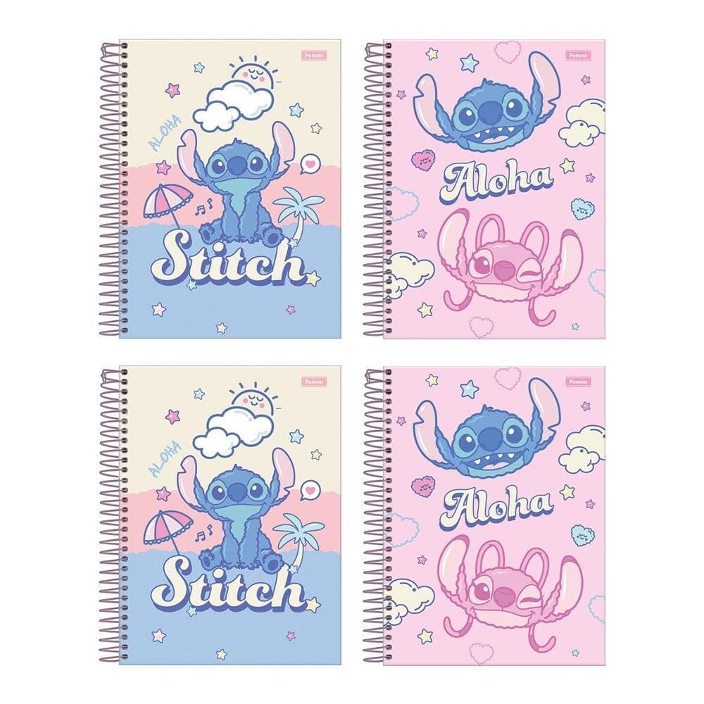Caderno Foroni Capa Dura Papel Carta Stitch 80 Folhas - Embalagem com 4 Unidades