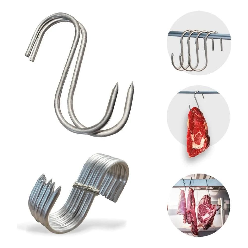 Gancho S Estanhado Açougue Frigorífico - Com 12 Unidades