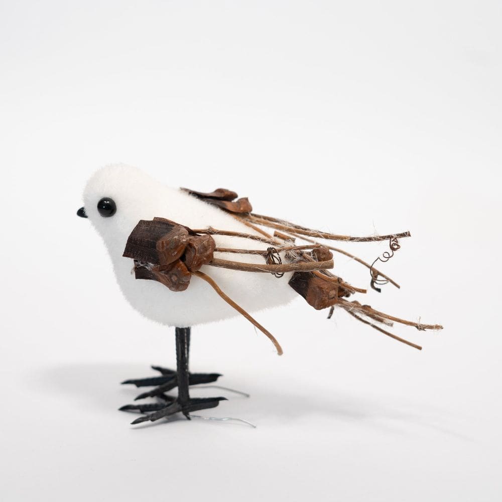Kit 4 Passarinhos Branco Decoração Natal Em Isopor 10cm