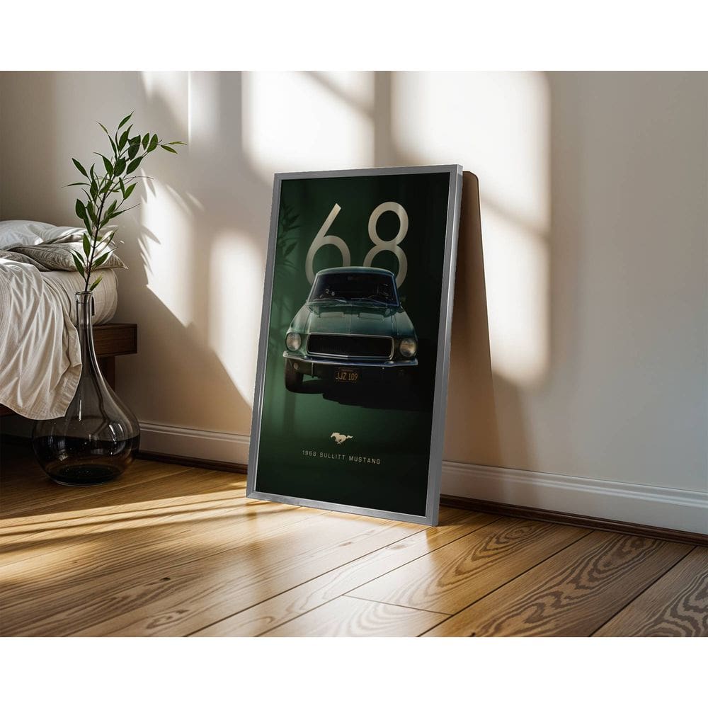 Ford Mustang Bullitt Fastback verde - 50 x 70 Caixa (canvas)