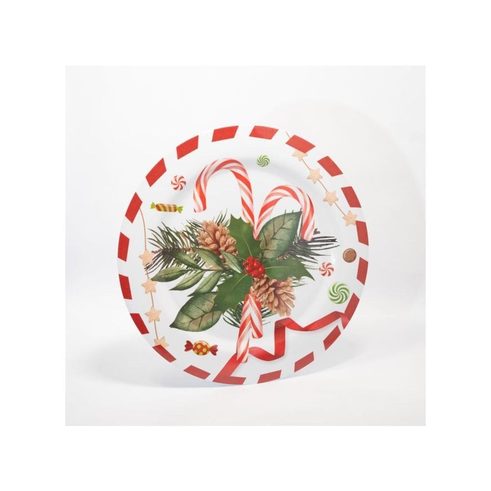 Kit 6 Sousplat De Natal Melamina Decoração Natalina 35cm