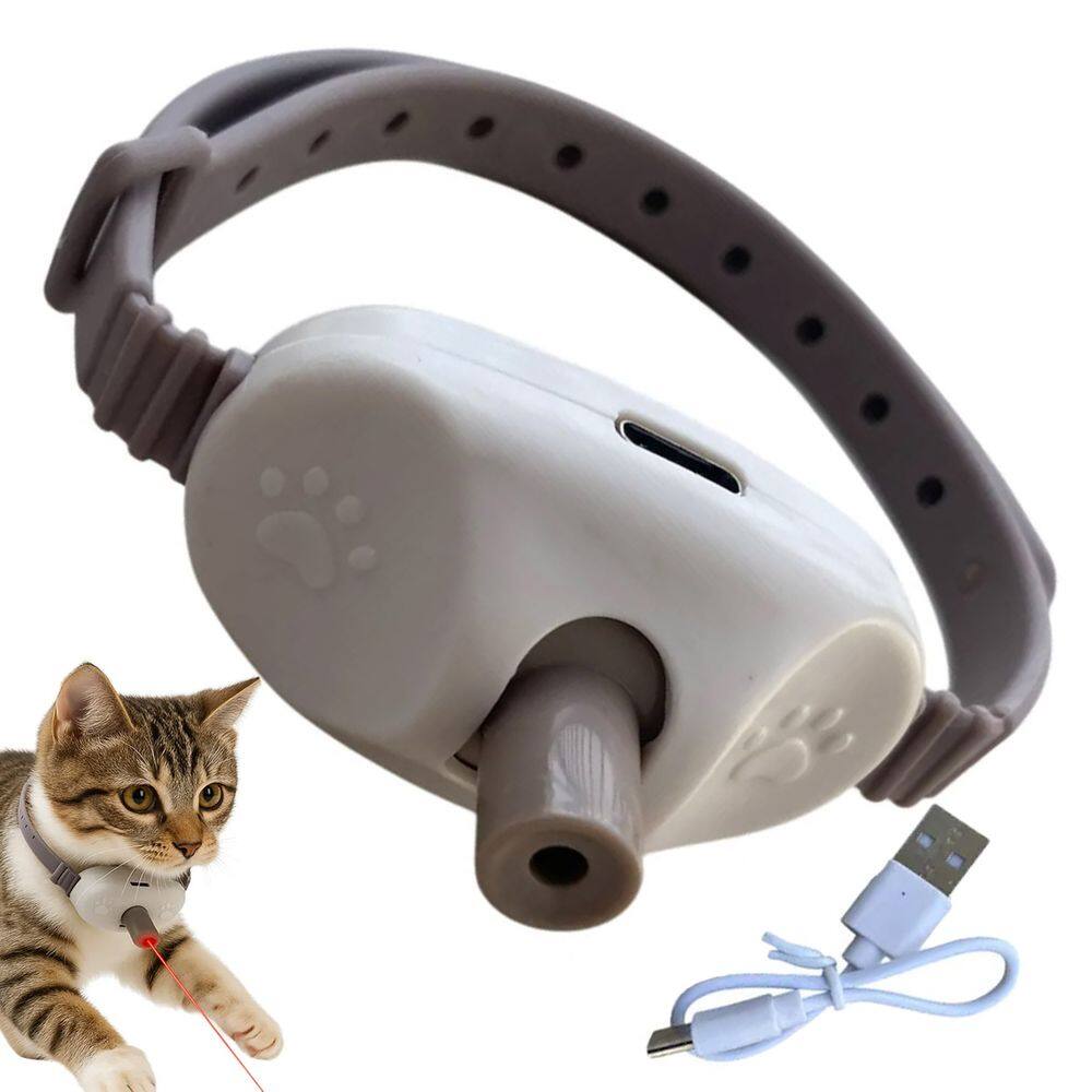 Coleira Laser Interativa Gato Pet Brinquedo Divertido Caça Interaçao Usb Recarregavel