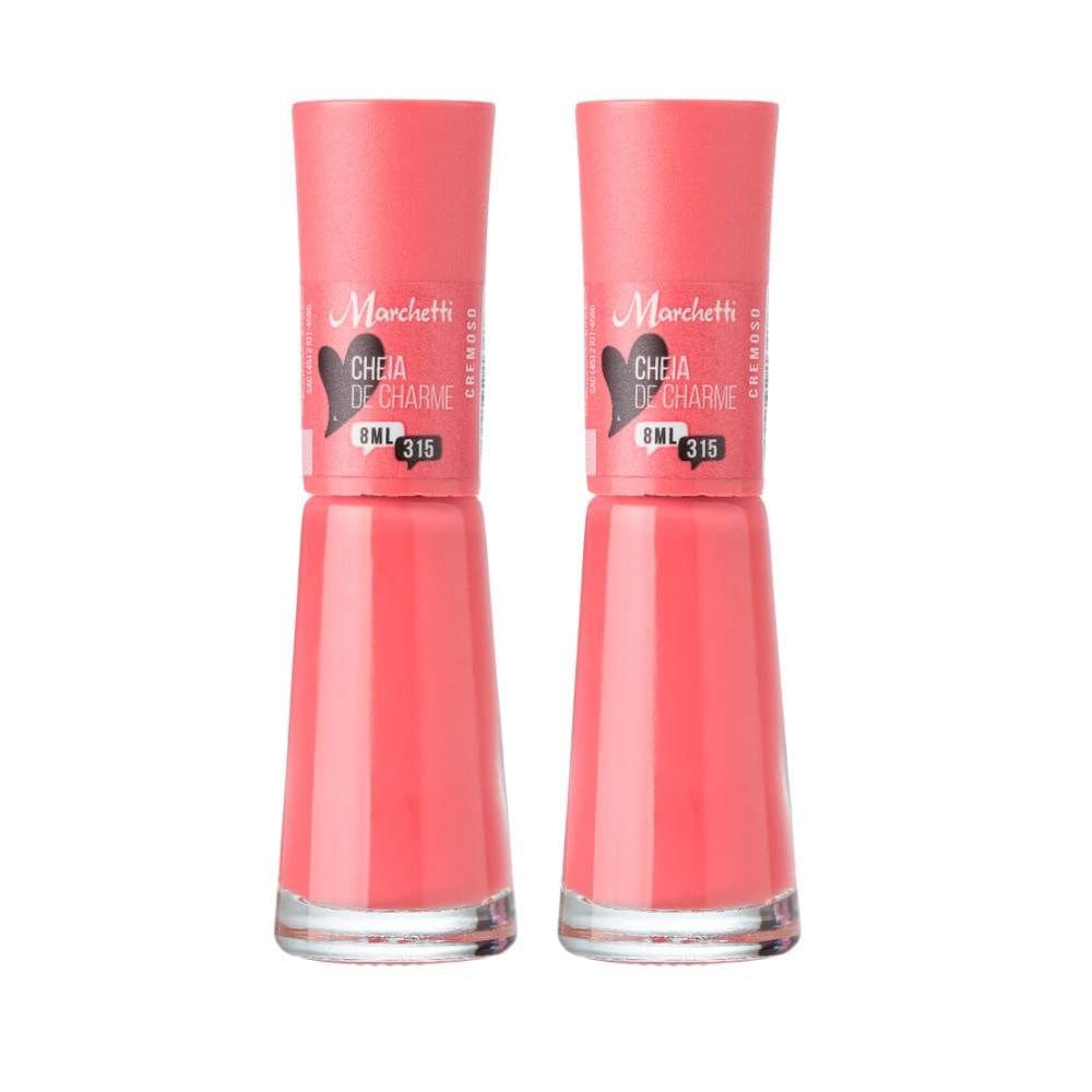 Kit 2 Esmalte Marchetti Cremoso Cor 315 Cheia de Charme 8ml