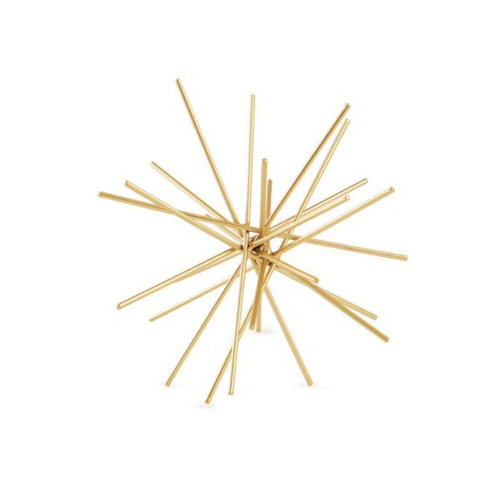 Escultura Decorativa Ouriço Dourado em Metal 18x16,5cm Mart