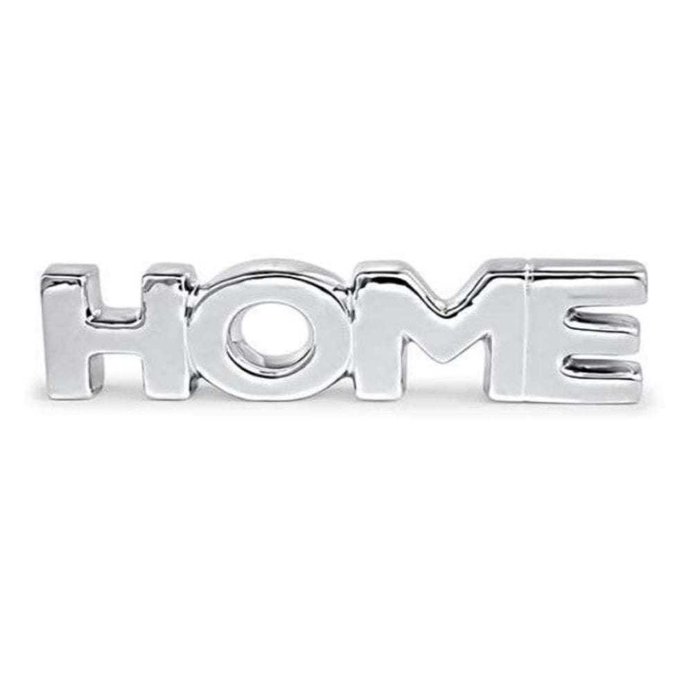Palavra Decorativa Home Prata em Cerâmica 21x5,5cm Mart