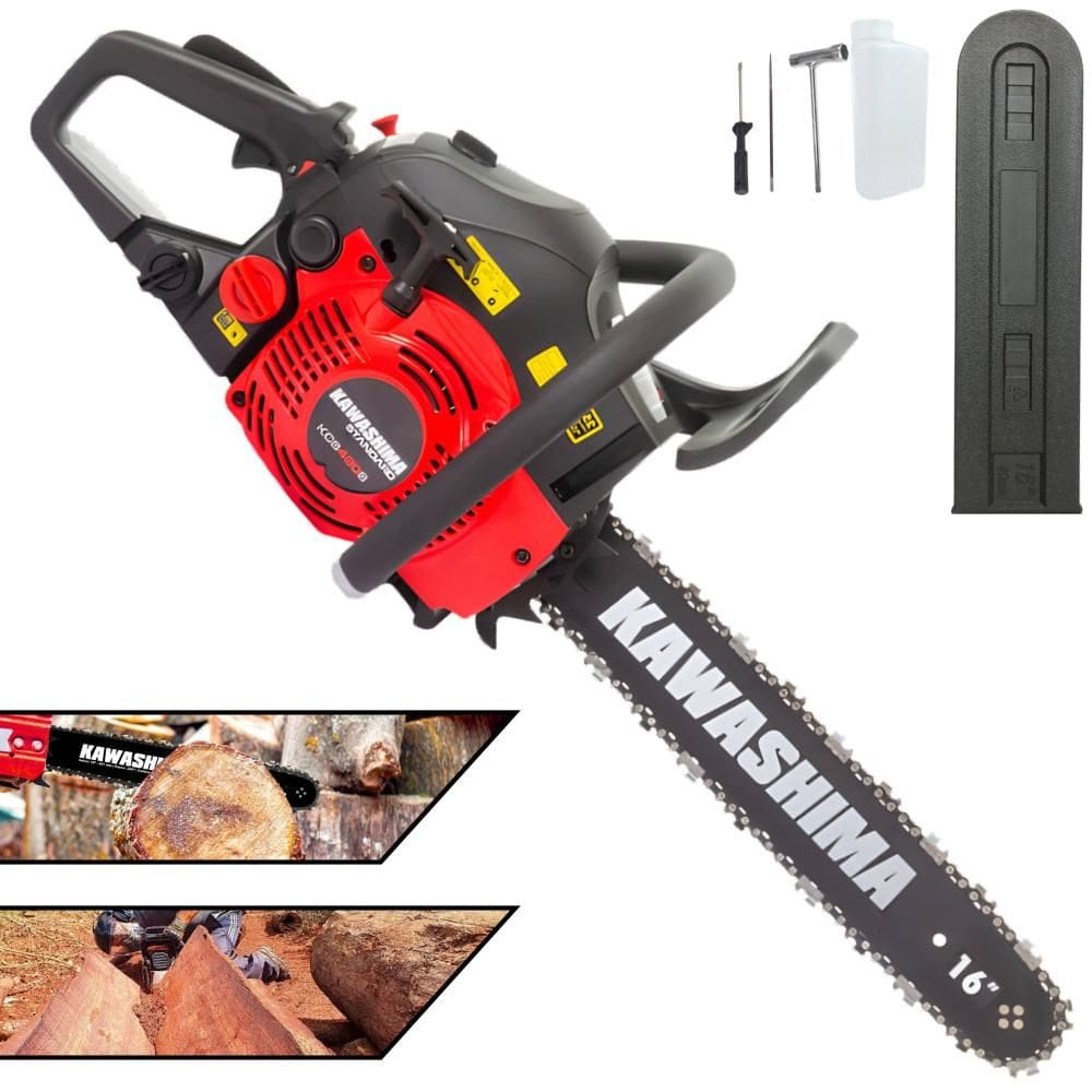 Motosserra KCS 420-S Kawashima À Gasolina 42cc Alta Rotação e Potência Sabre 16’` Ideal Para Corte de Árvores e Desdobra de Madeira